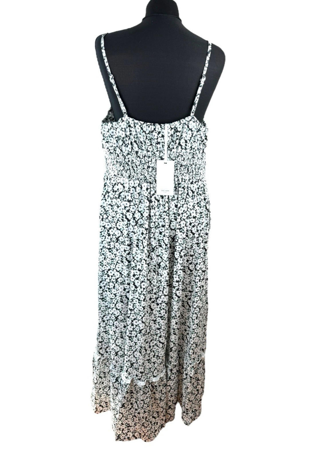 Grace Karin Floral Maxi Dress Women’s UK Size 2XL Smocked Summer Spaghetti Strap
