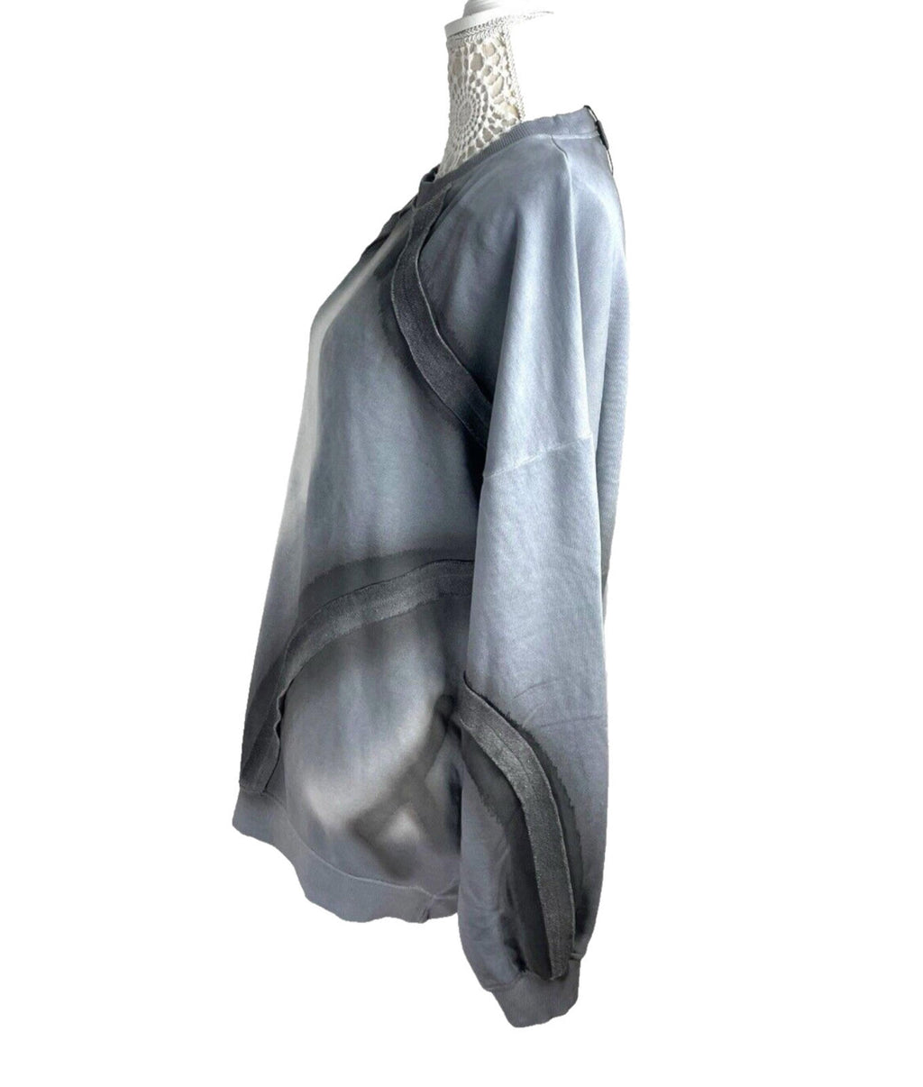 Pretty Little Thing Jumper Jersey Grey Distressed Oversized Women’s UK Size 8