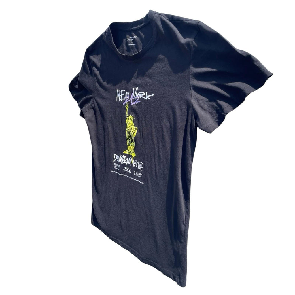 New York 212 Downtown 1981 T-Shirt Men’s UK 2XL Black Crew Neck Graphic Print