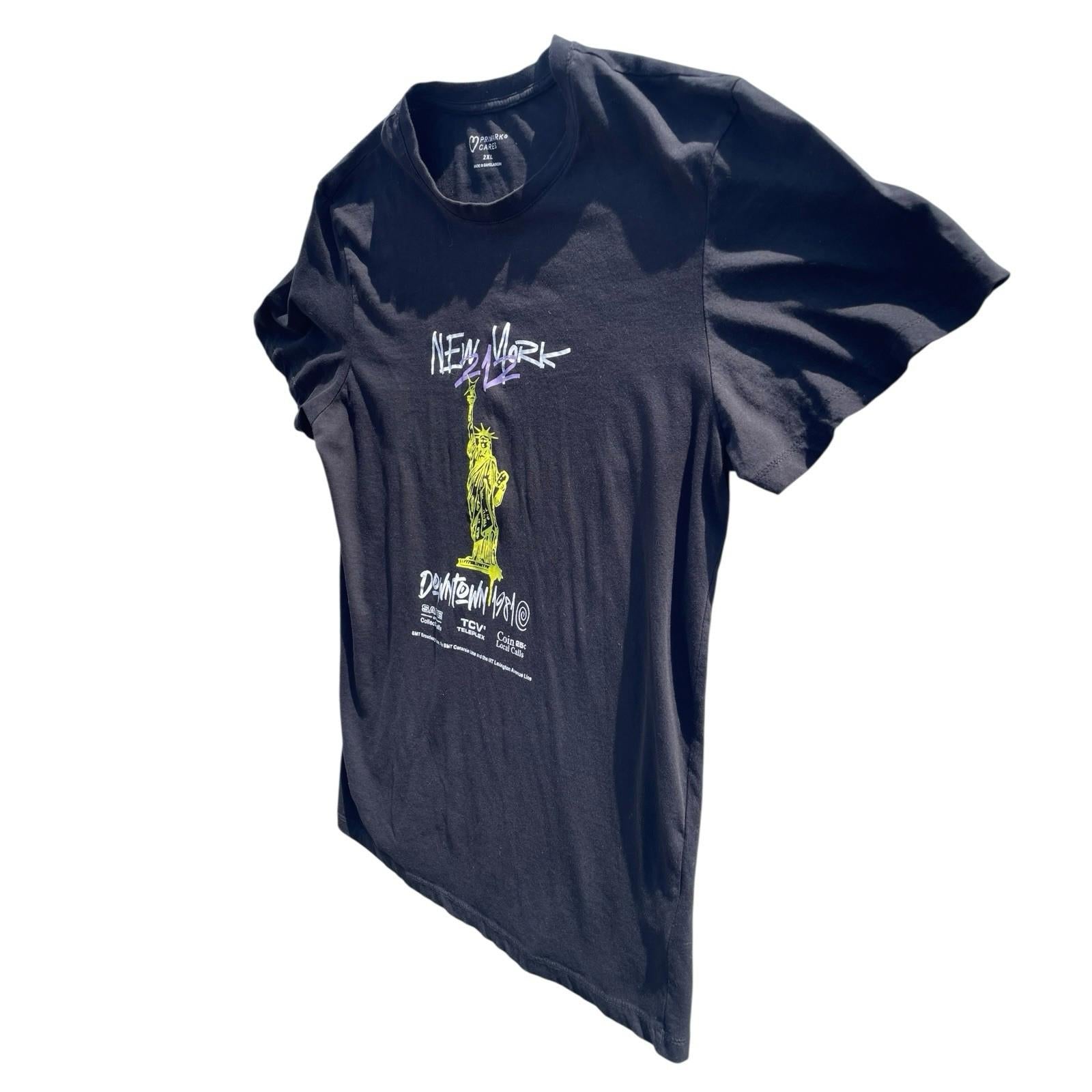 New York 212 Downtown 1981 T-Shirt Men’s UK 2XL Black Crew Neck Graphic Print