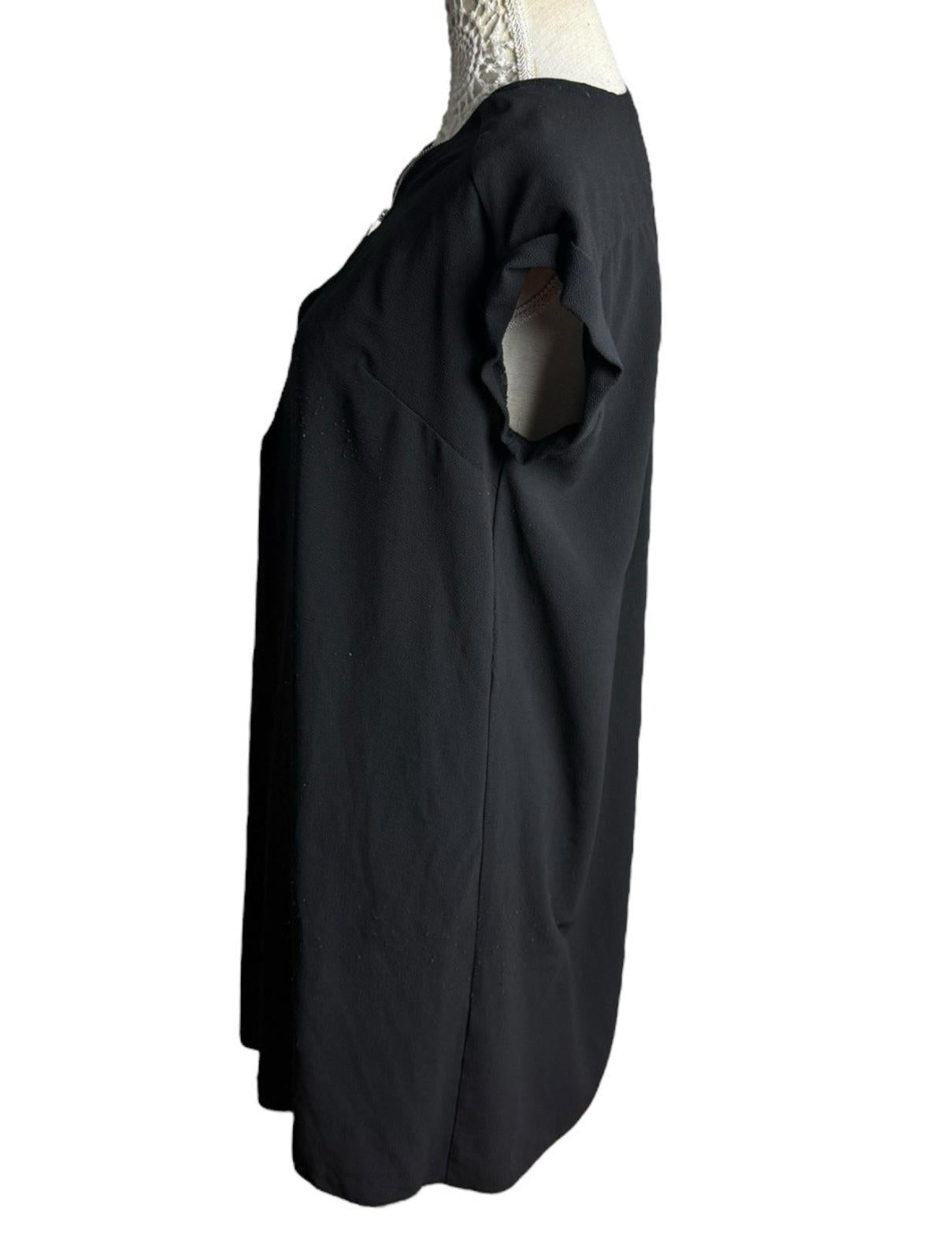 Papaya Black Long Top 1/4 Zip Short Sleeve Lightweight Women’s UK Size 10