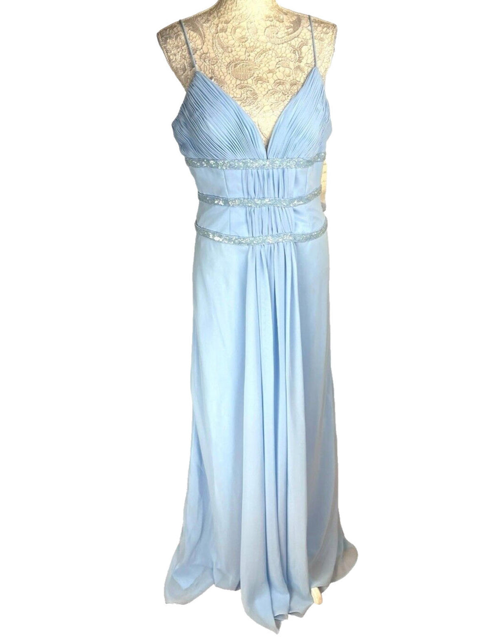 Crystal Breeze Prom Dress Women's UK Size 14 Pale Blue Ballgown Embezzled