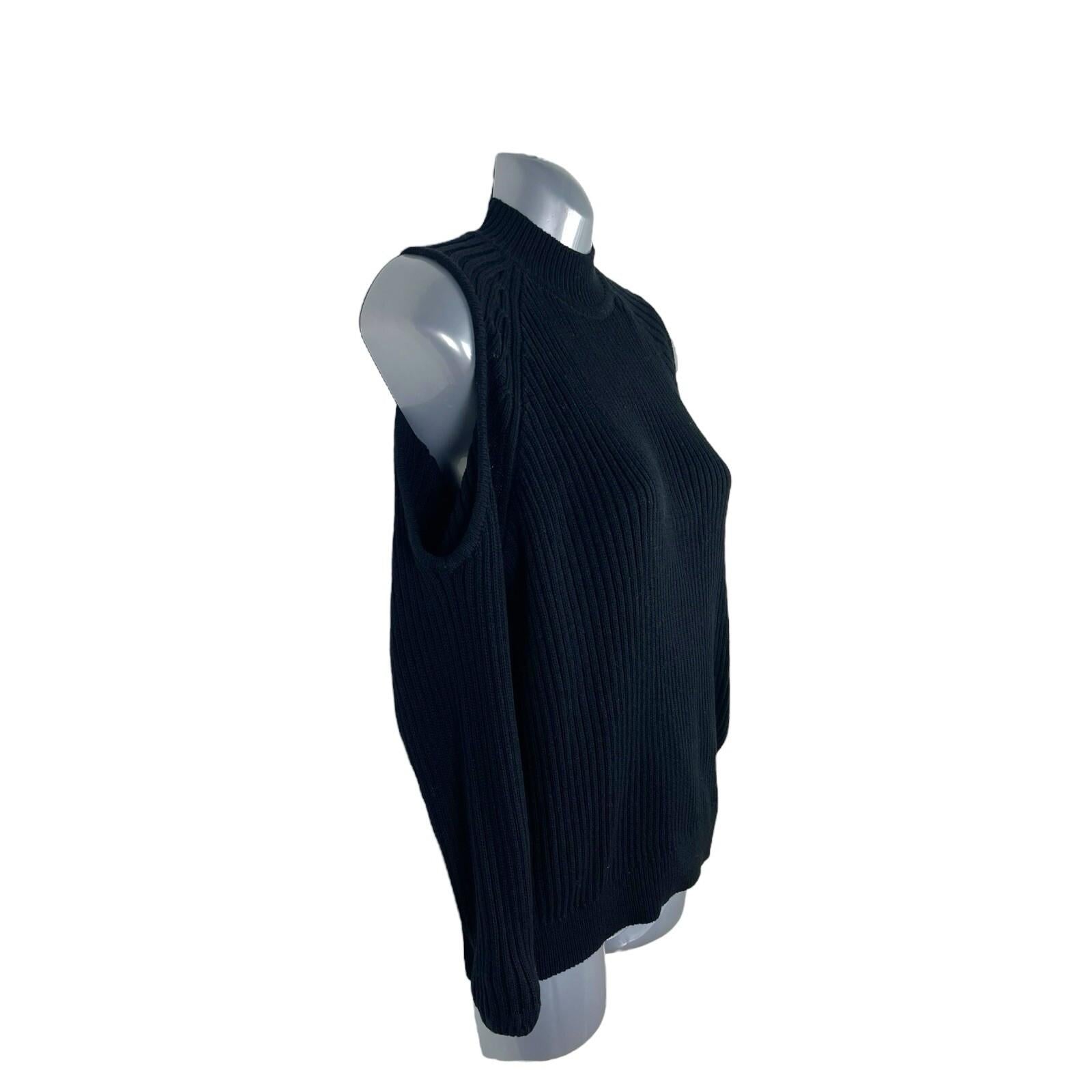 Divided Black Ribbed Jumper Cut Out Shoulder Women’s UK Size XS