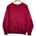 Eddie Bauer Knit Jumper Men's UK Size M Red V-Neck Long Sleeve Sweater
