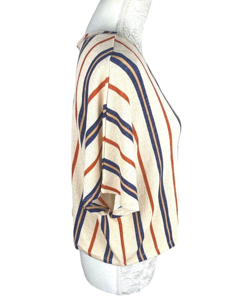 Zara Striped Crop Shirt Blouse Flannel Top Women's UK Size S