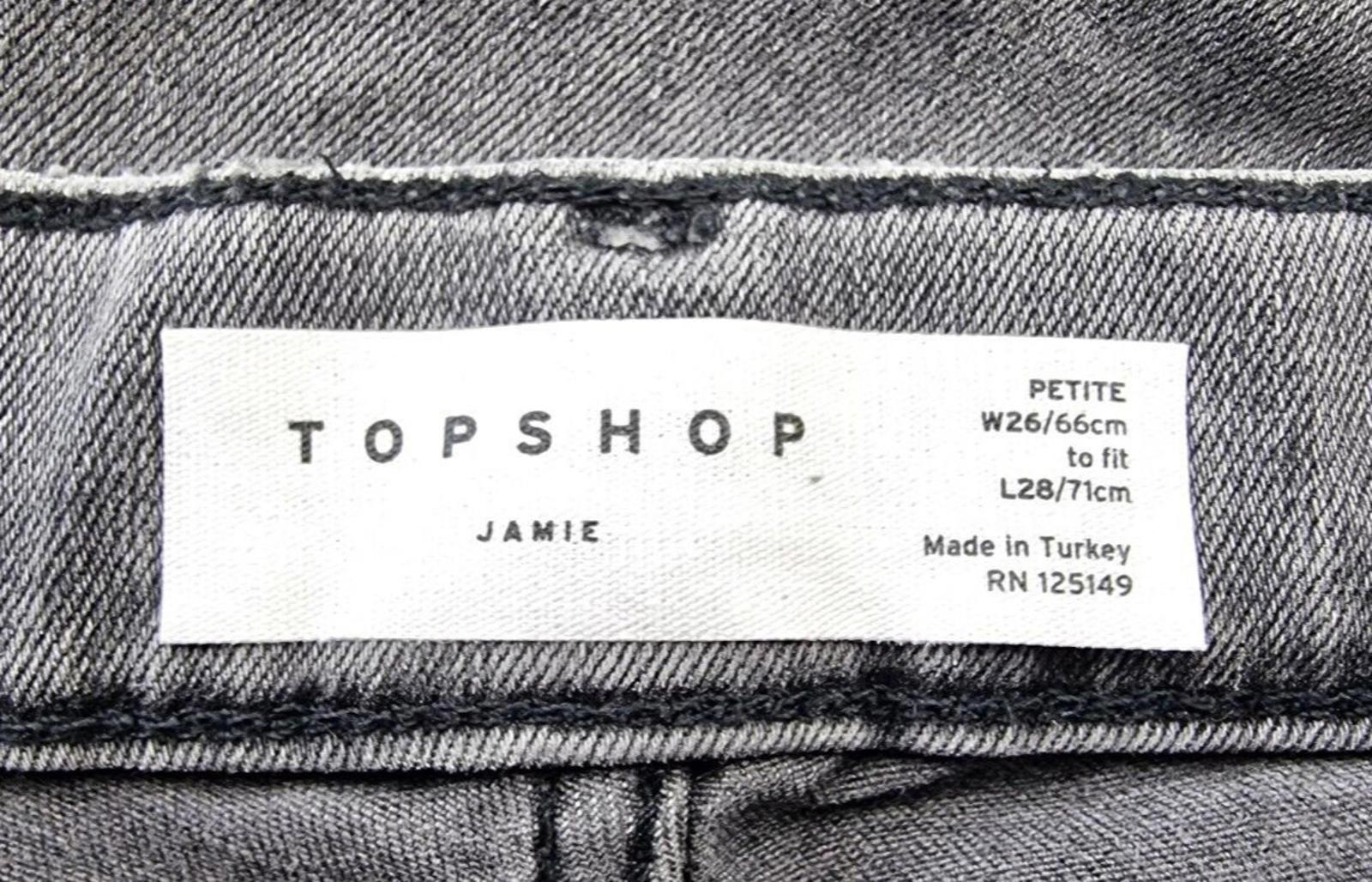 Topshop Jamie Jeans Women's UK Size W26 L28 Grey Denim Petite Ankle Grazer