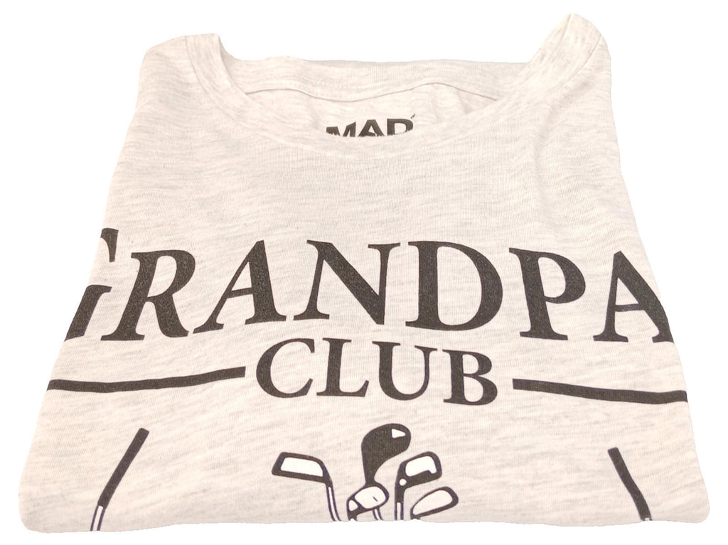 Grandpa's Club Golf Graphic Print T-Shirt Men's UK Size 2XL Grey Crew Neck