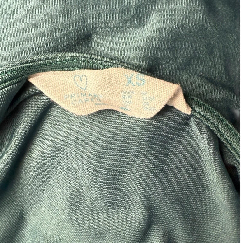 Primark Stretch Bodysuit Top Women’s UK Size XS 3/4 Sleeve Dark Green