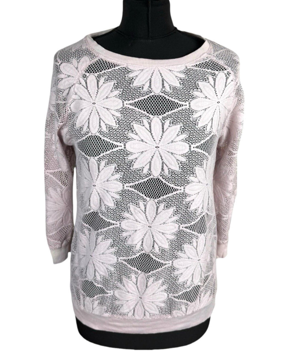 Atmosphere Floral Lace Blouse Top Women’s UK Size 8 Dusky Pink 3/4 Sleeve