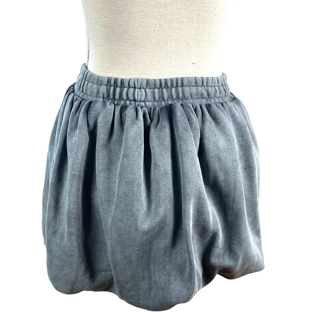Manor Grey Bubble Hem Jersey Mini Skirt High Waist Women’s UK Size S