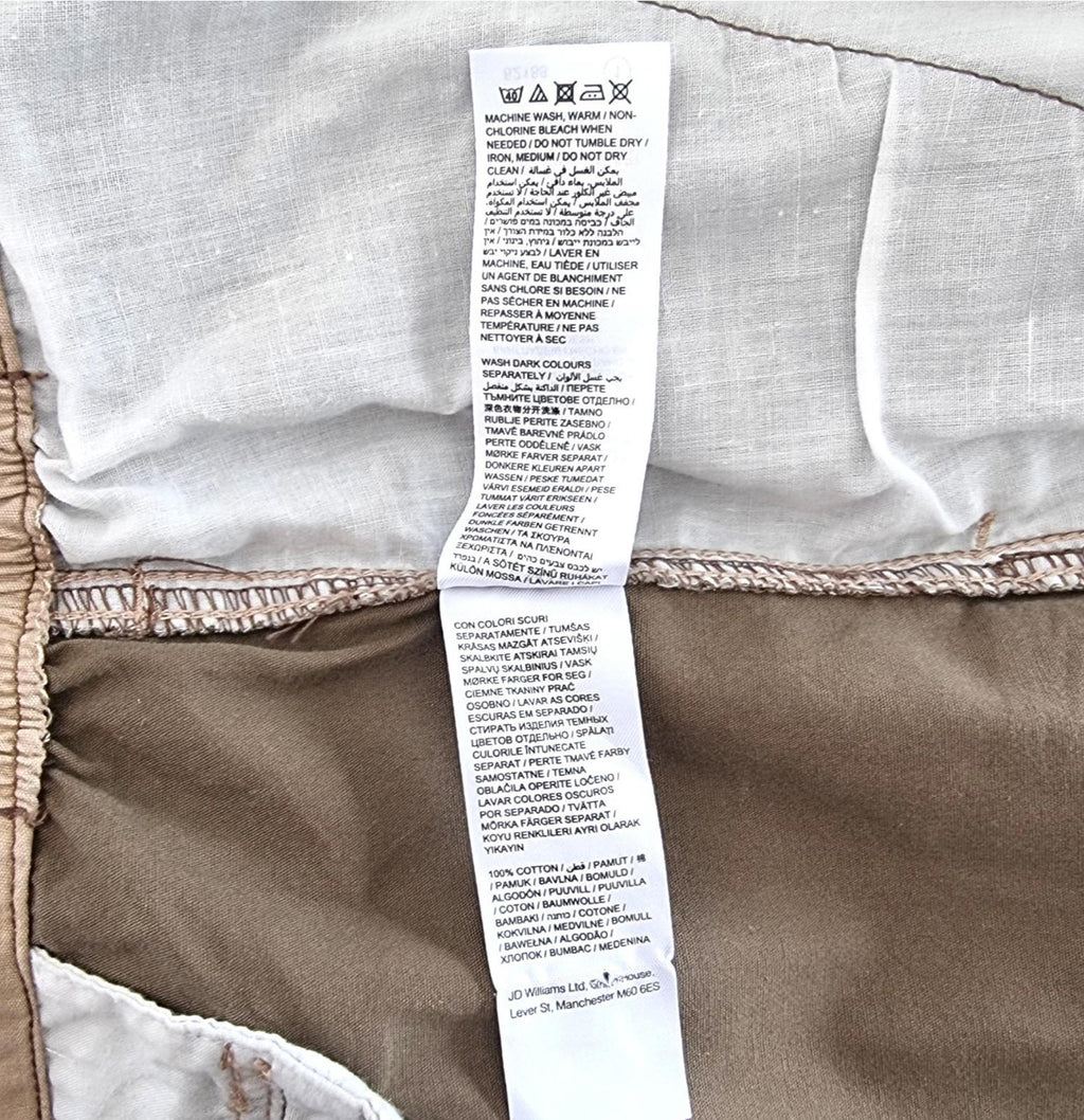 Premier Man Combat Shorts Brown Chino Cargo Pockets Men's UK Size 3XL 46" Waist