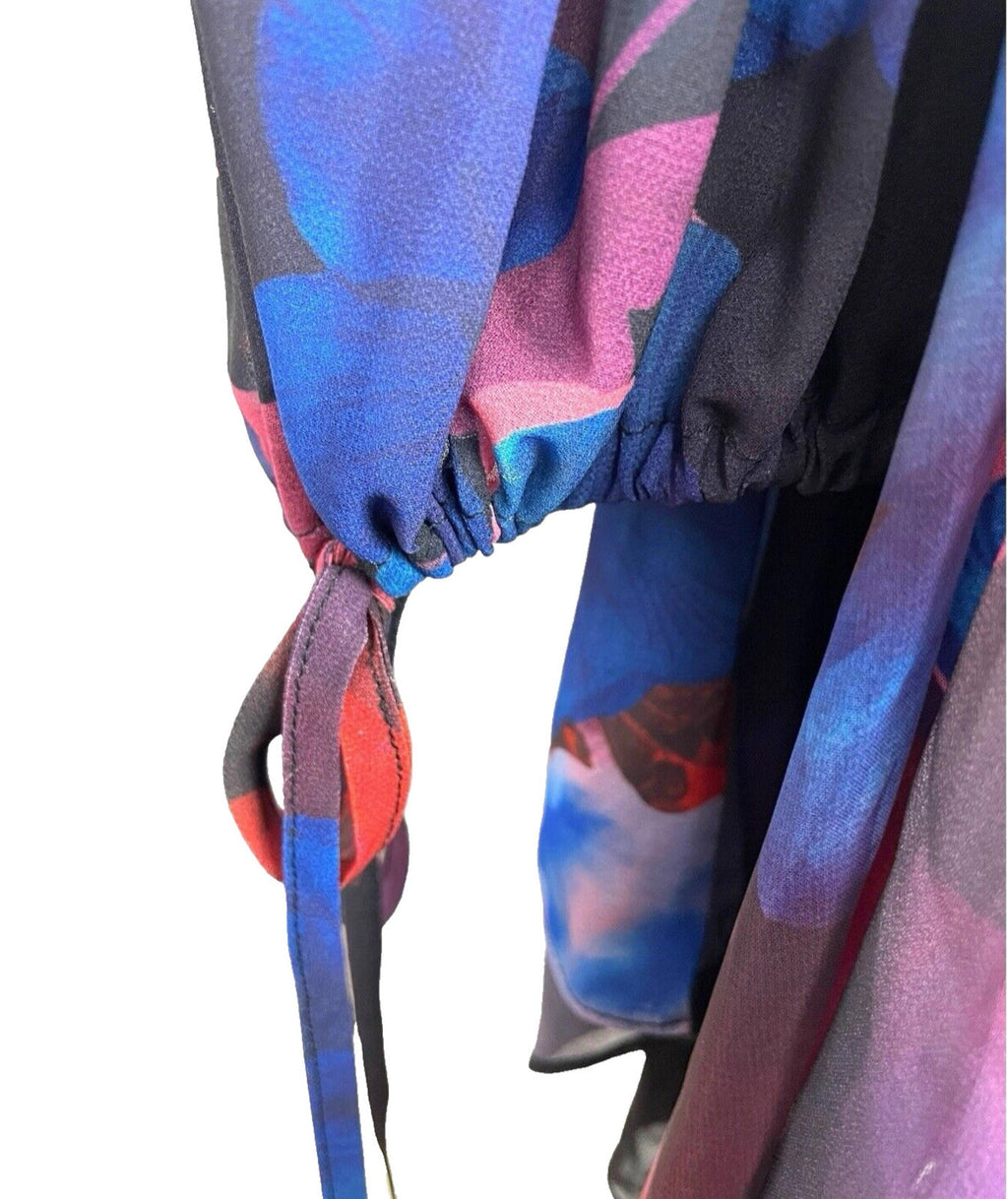 Pretty Little Thing Multicolour Floaty Midi Dress Chain Detail Women’s UK Size 8