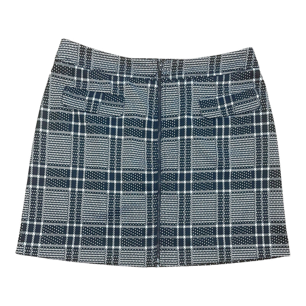 Peacocks Black Tartan Print Mini Skirt Aline Mock Pocket Women’s UK Size 14