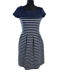 La Redoute Skater Dress Women’s UK Size Square Neck Mini Navy White Stripe