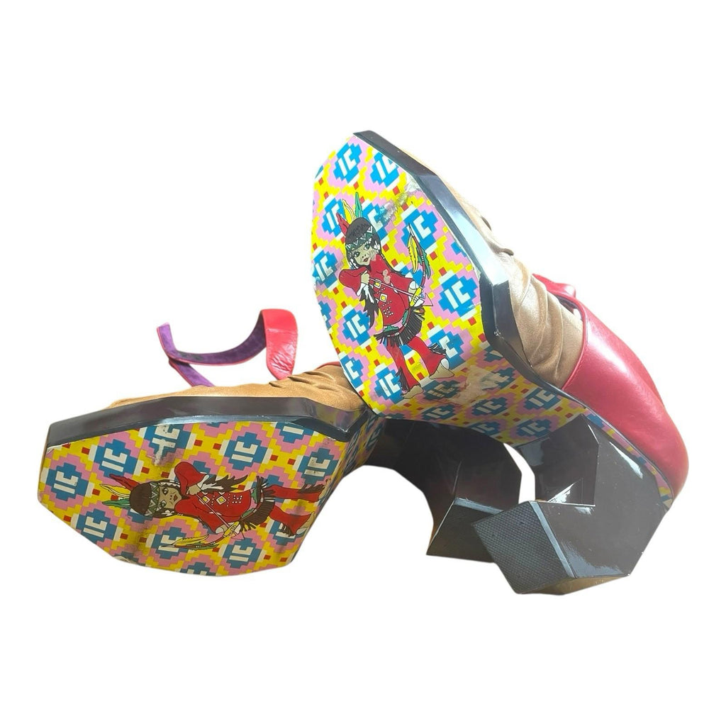 Irregular Choice Dixxie Shoes Robot Block Heel Pattern Sole Women’s UK Size 8