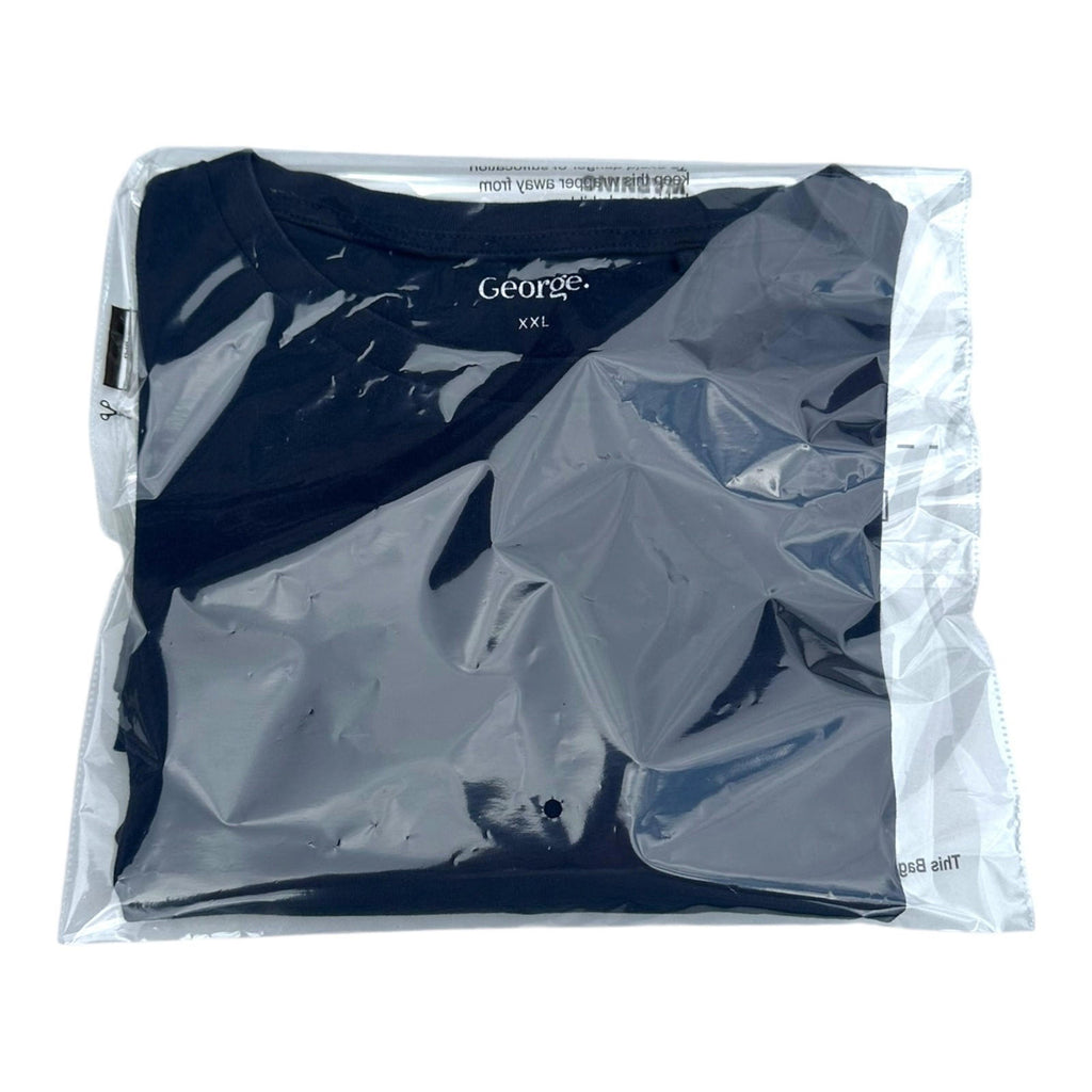 George T-Shirt Men's UK Size 2XL Blue Short Sleeve Crew Neck 100% Cotton