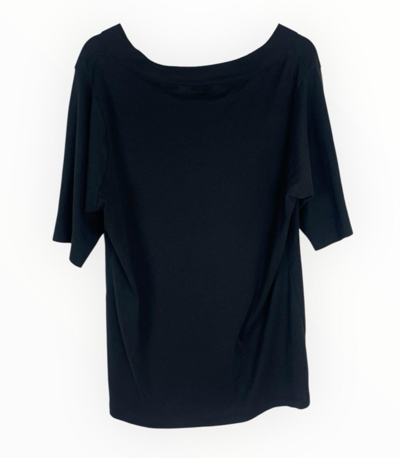 New Look Cotton T-Shirt Top Women’s UK Size 26 Short Sleeve V Neck Black