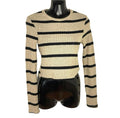 Stradivarius Jumper Black & Beige Striped Top Long Sleeve Women’s UK Size XS