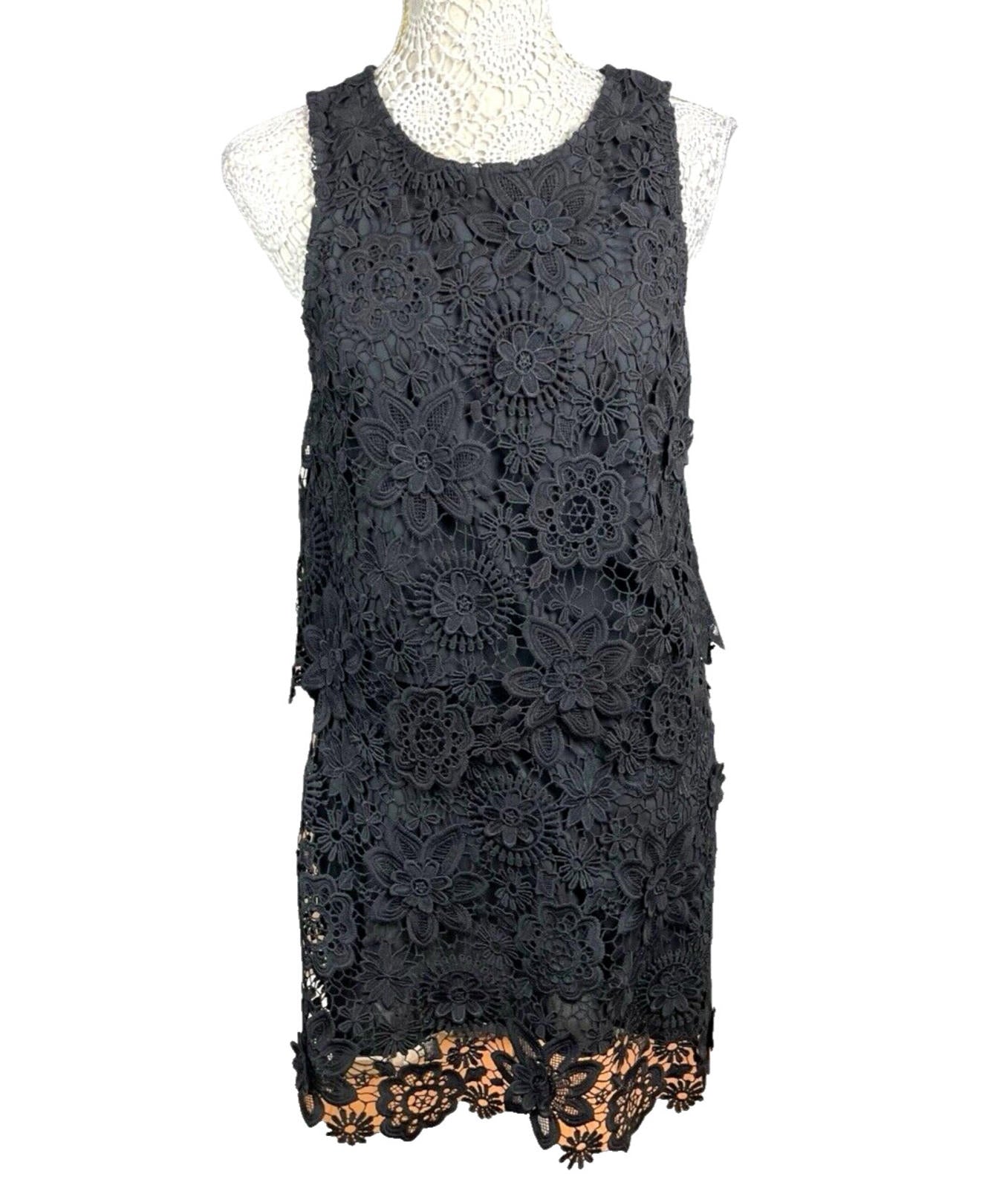 Topshop Co Ord Set  Women's UK Size 12 Top & Mini Skirt Layered Black