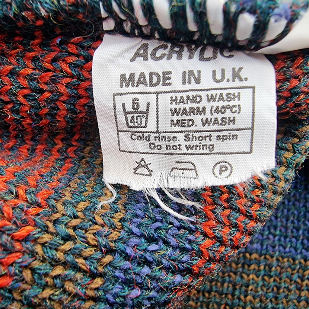 Minister Knit Jumper Men's UK Size L Green V-Neck Sweater 100% Acrylic