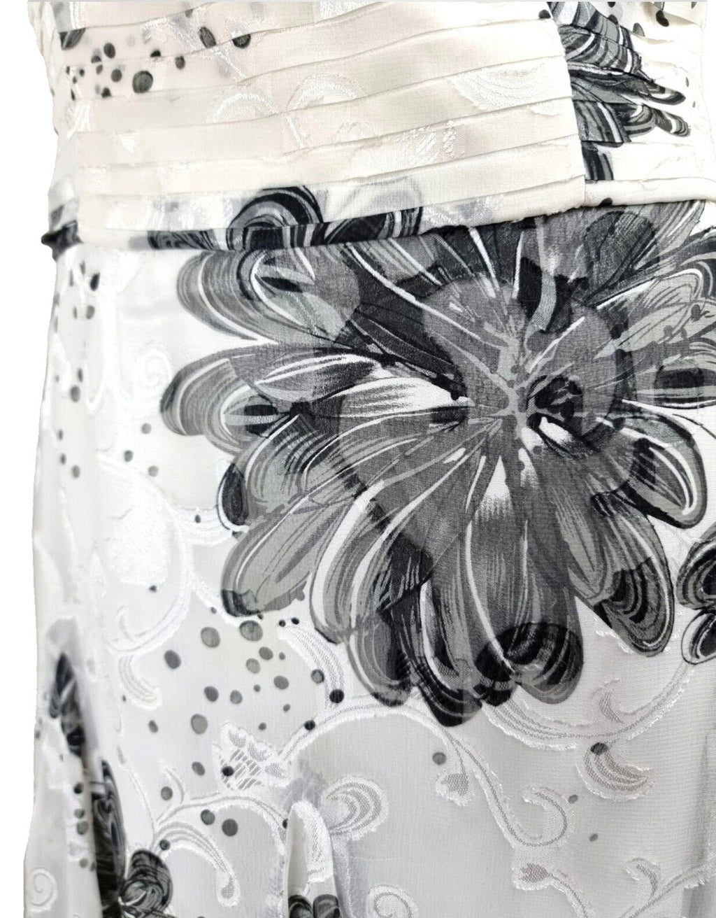SF Collection Cocktail Dress Women's UK Size 12 Floral Chiffon Satin Layered