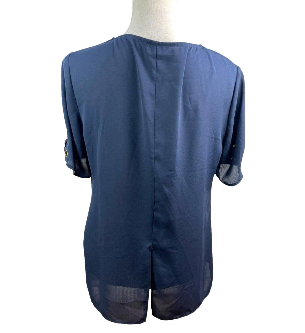 F&F Navy Blue Chiffon Top Nortical Theme Women’s UK Size 12
