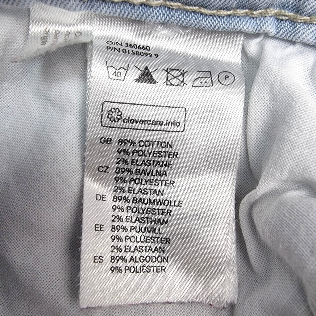 H&M Jeans Women's UK Size W27 L31 Light Blue Super Skinny Low Waist Zip Front
