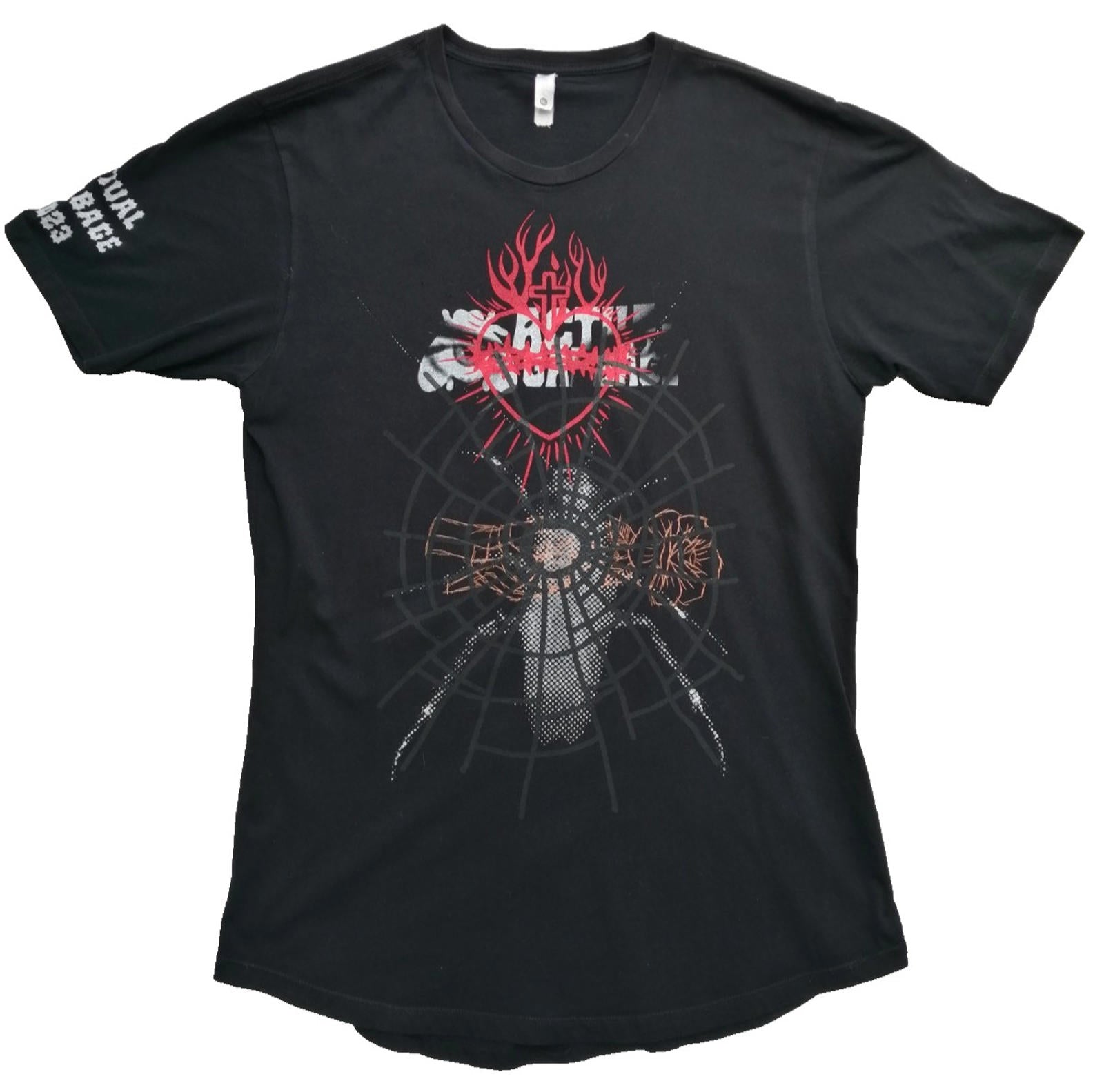 Actual Garbage T-Shirt Men's Size L Black Crew Neck Graphic Print 2023
