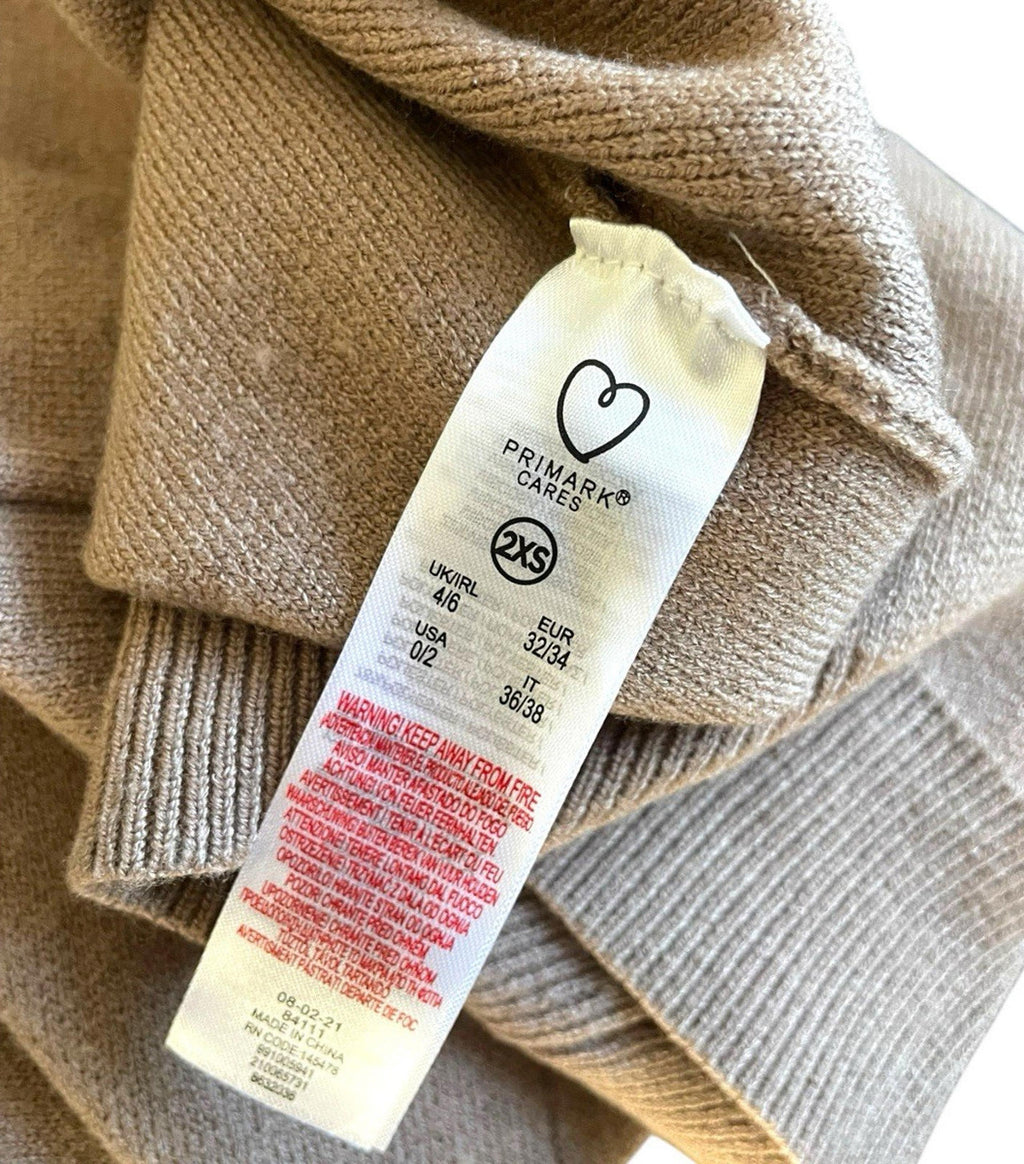 Primark Cares Stone Hooded Jumper Women’s UK Size 2XS