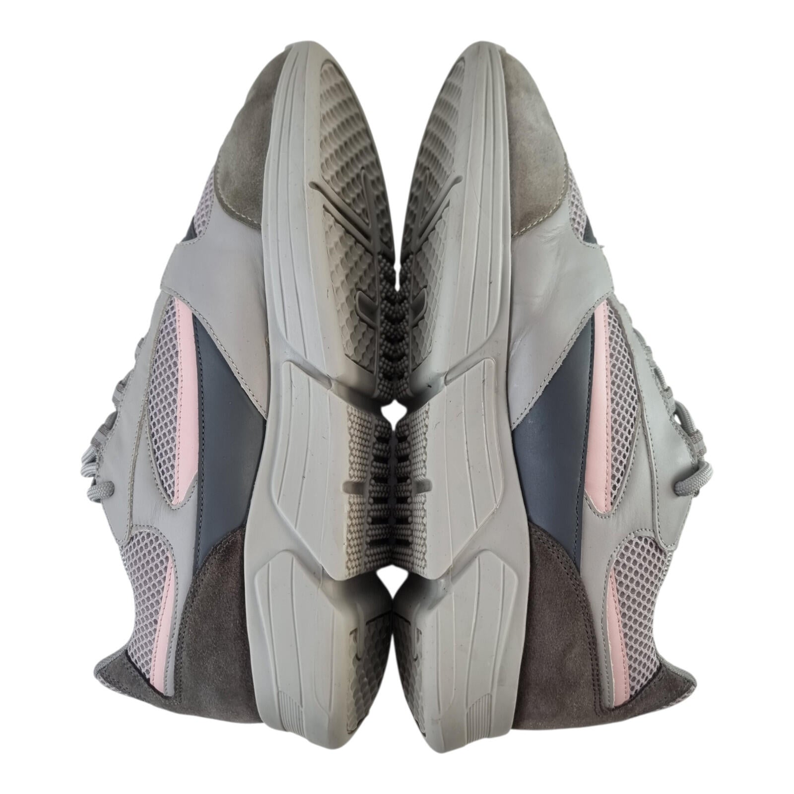 Belier A Sport Runner Trainer Men's UK Size 8 Low Top Grey Pink Sneakers