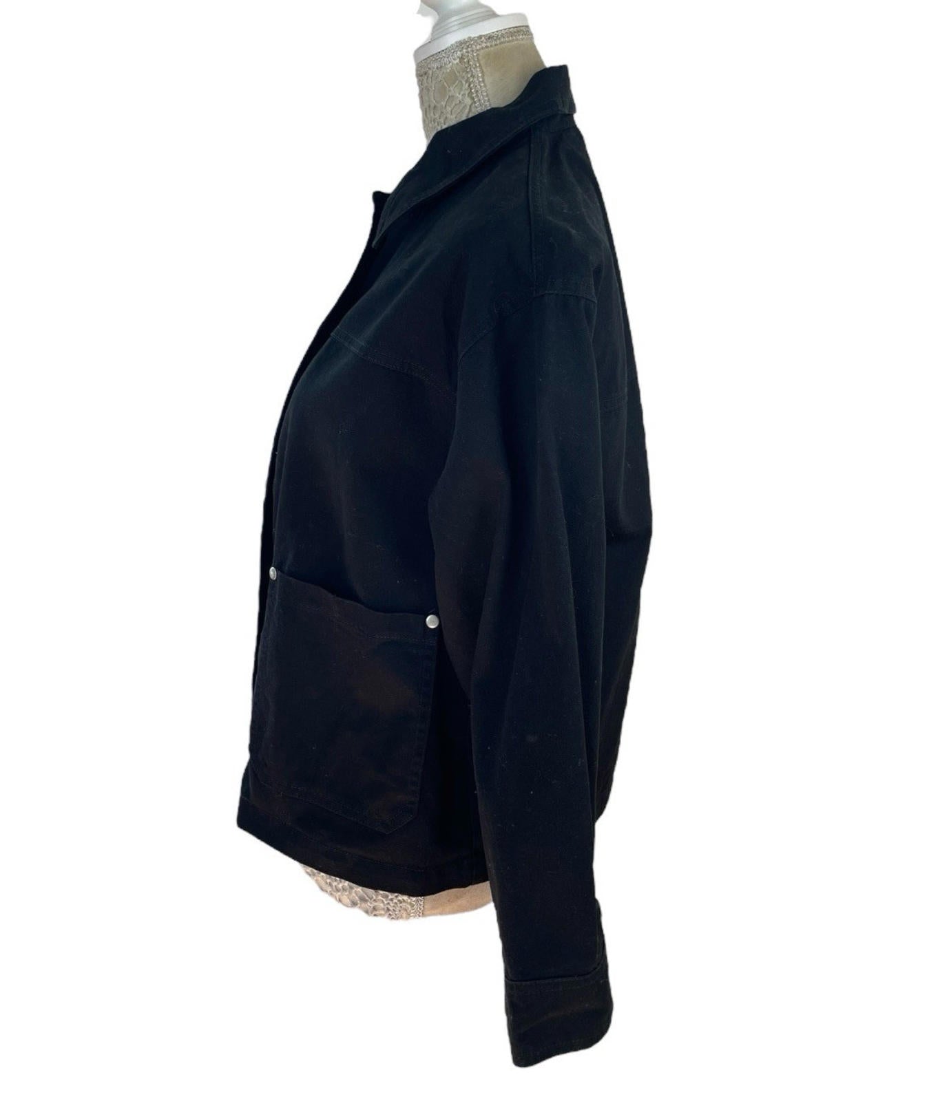 ASOS Petite Black Denim Jacket Relaxed Fit Women’s UK Size 8