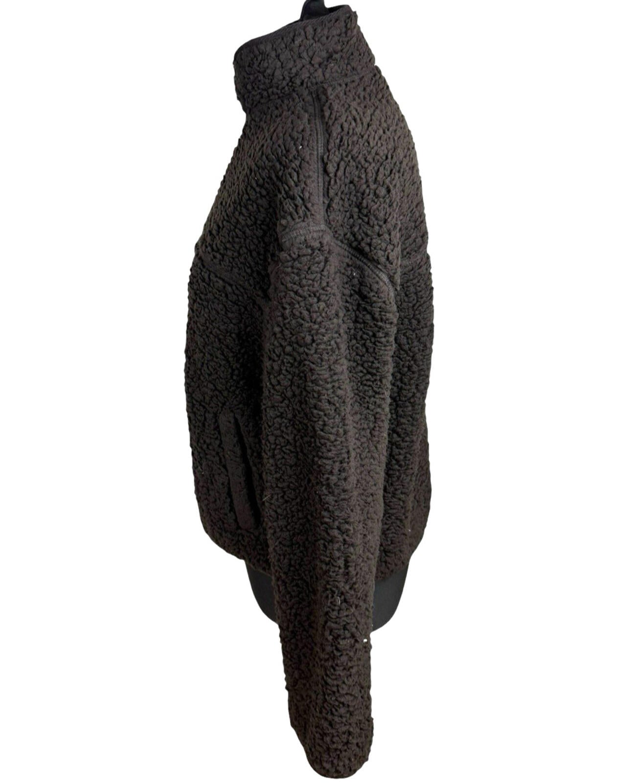 Divided Sherpa Fleece Jumper Women’s UK Size XS Oversized 1/4 Zip Brown