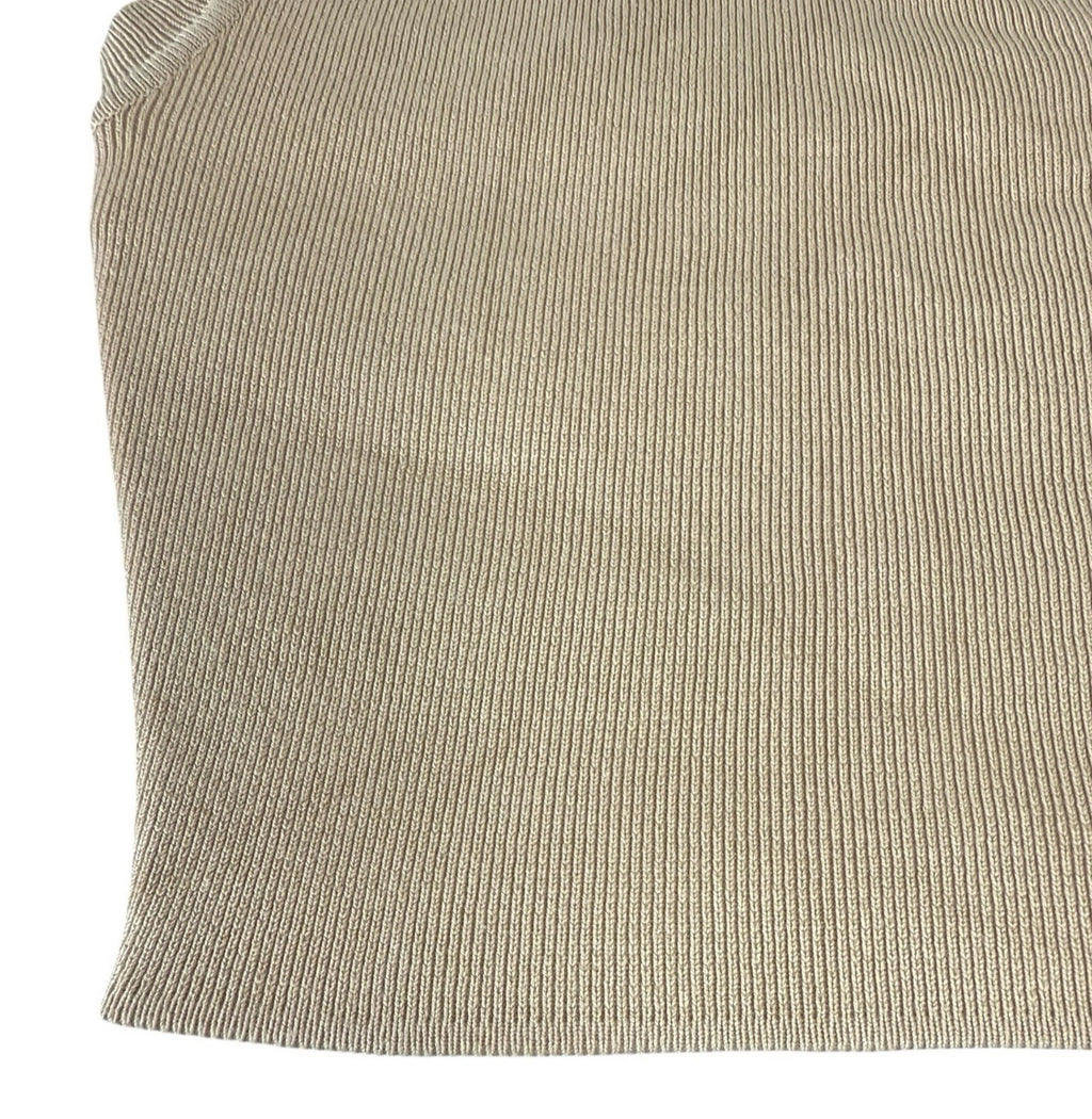 Zara Tan Knitted Crop Top Round Neck Tank Women’s UK Size S