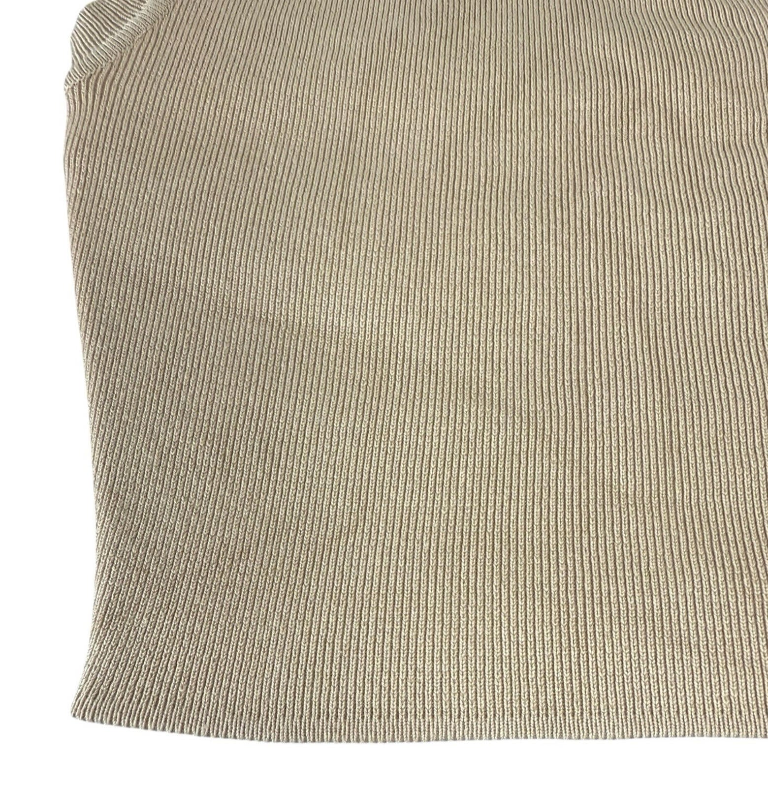 Zara Tan Knitted Crop Top Round Neck Tank Women’s UK Size S