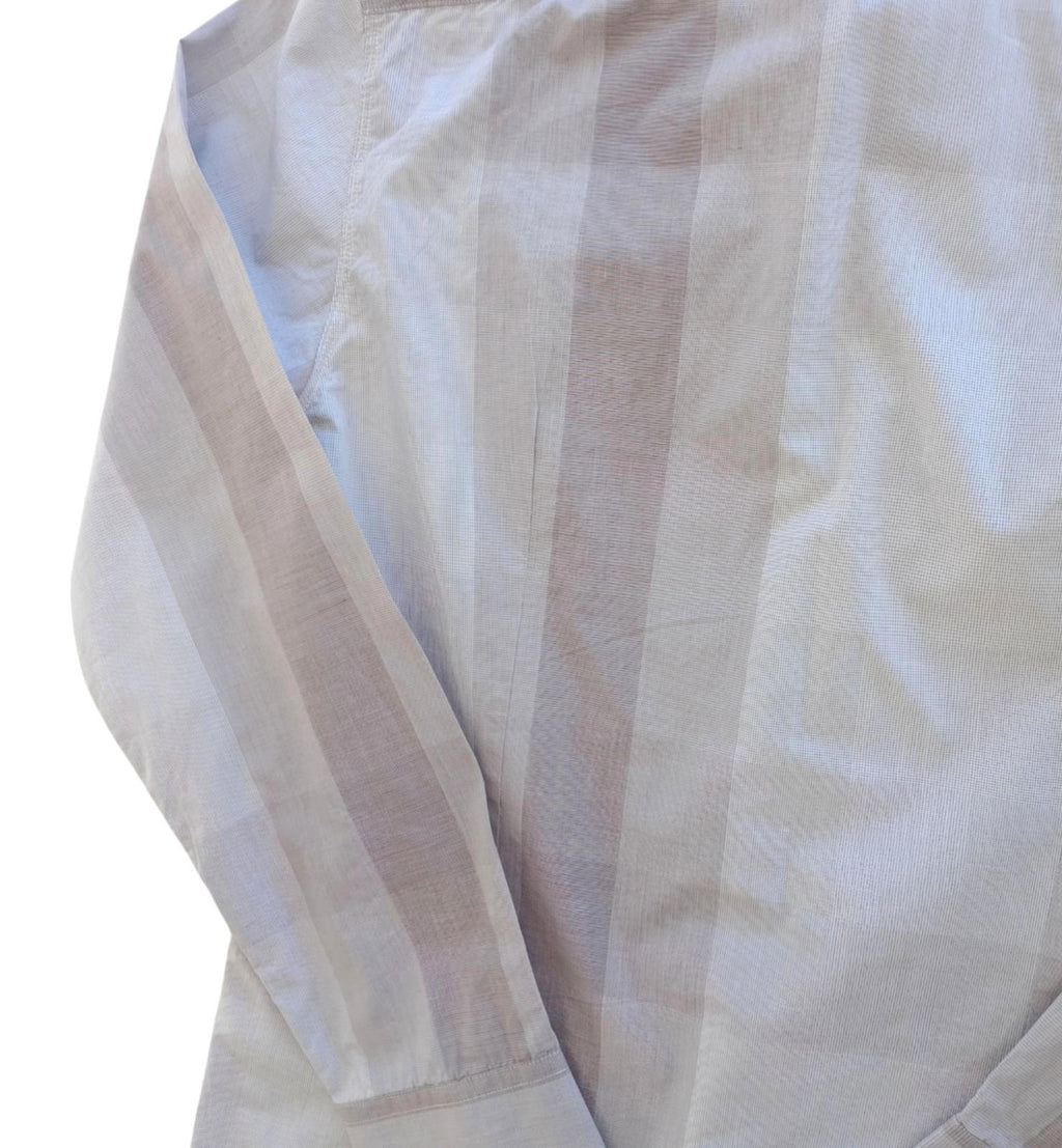 Hugo Boss Shirt Men's UK Size M Long Sleeve Brown Stripe 100% Cotton