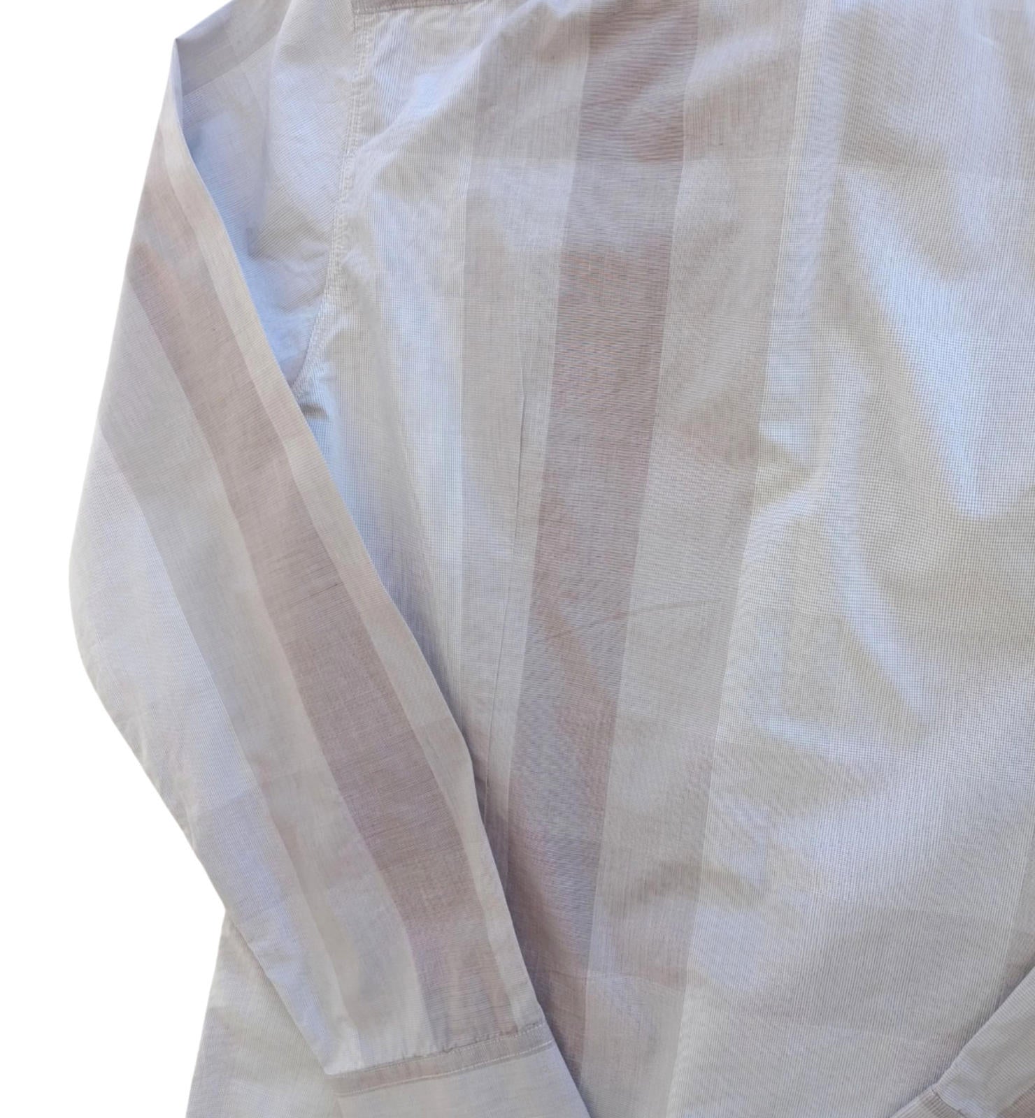 Hugo Boss Shirt Men's UK Size M Long Sleeve Brown Stripe 100% Cotton