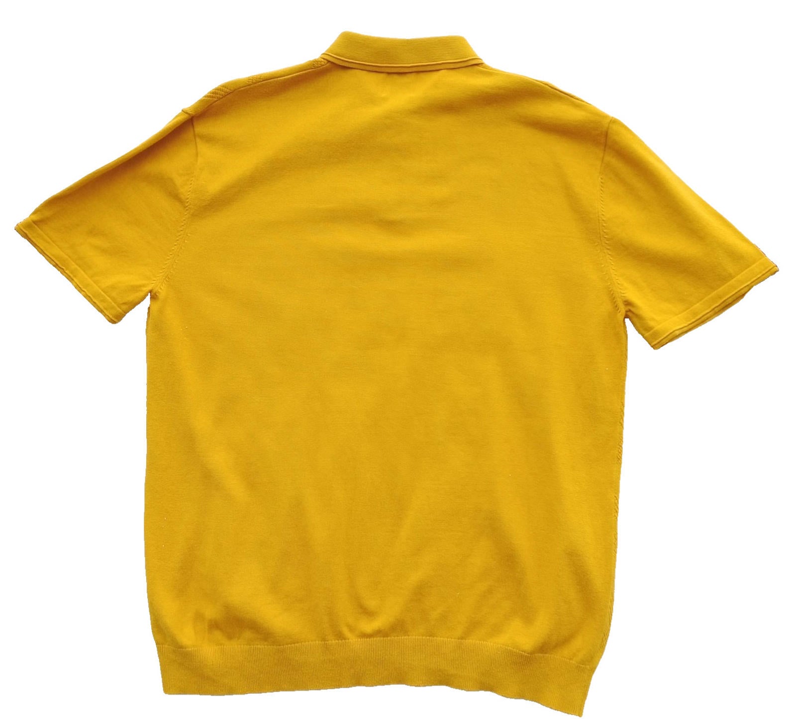 Next Knit Polo Shirt Men's UK Size XL Yellow Short Sleeve 100% Cotton Summer