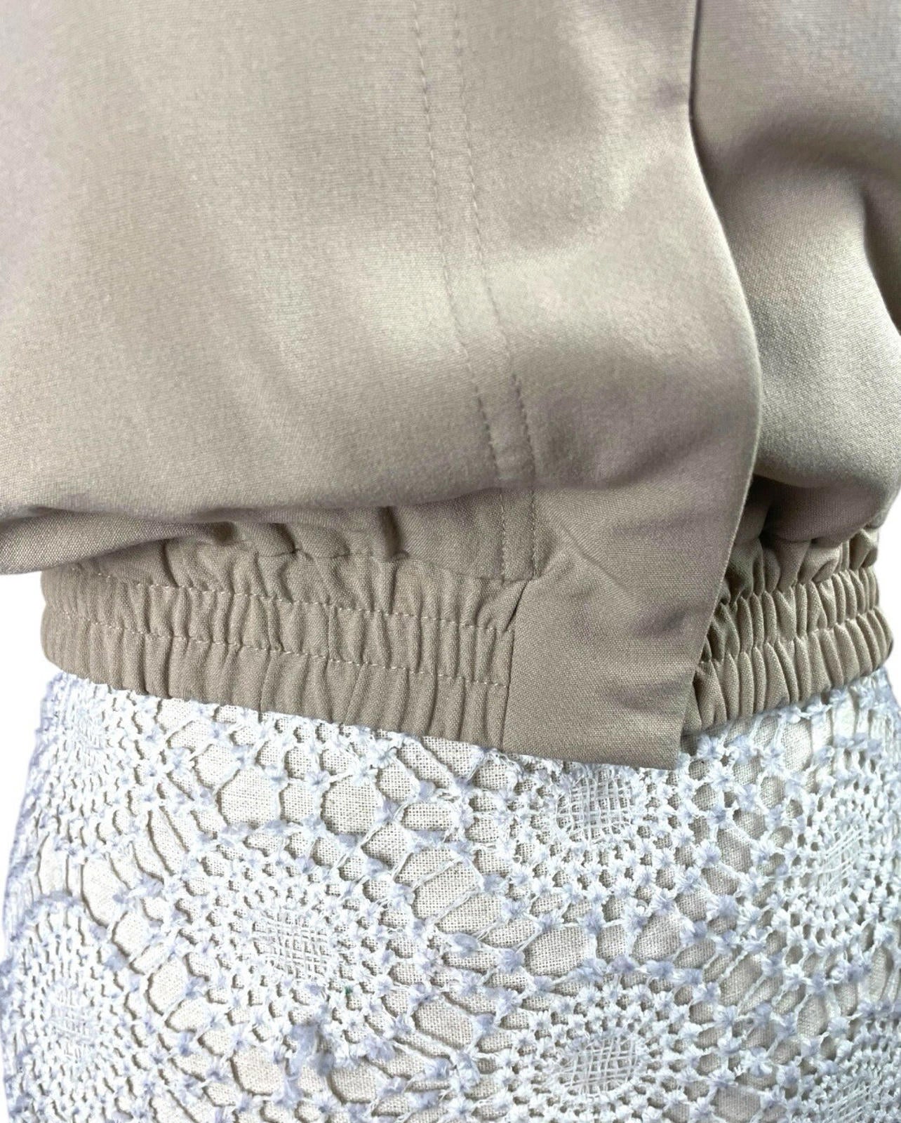 ASOS Beige Cropped Trench Coat Shoulder Pads High Neck Women’s UK Size 8