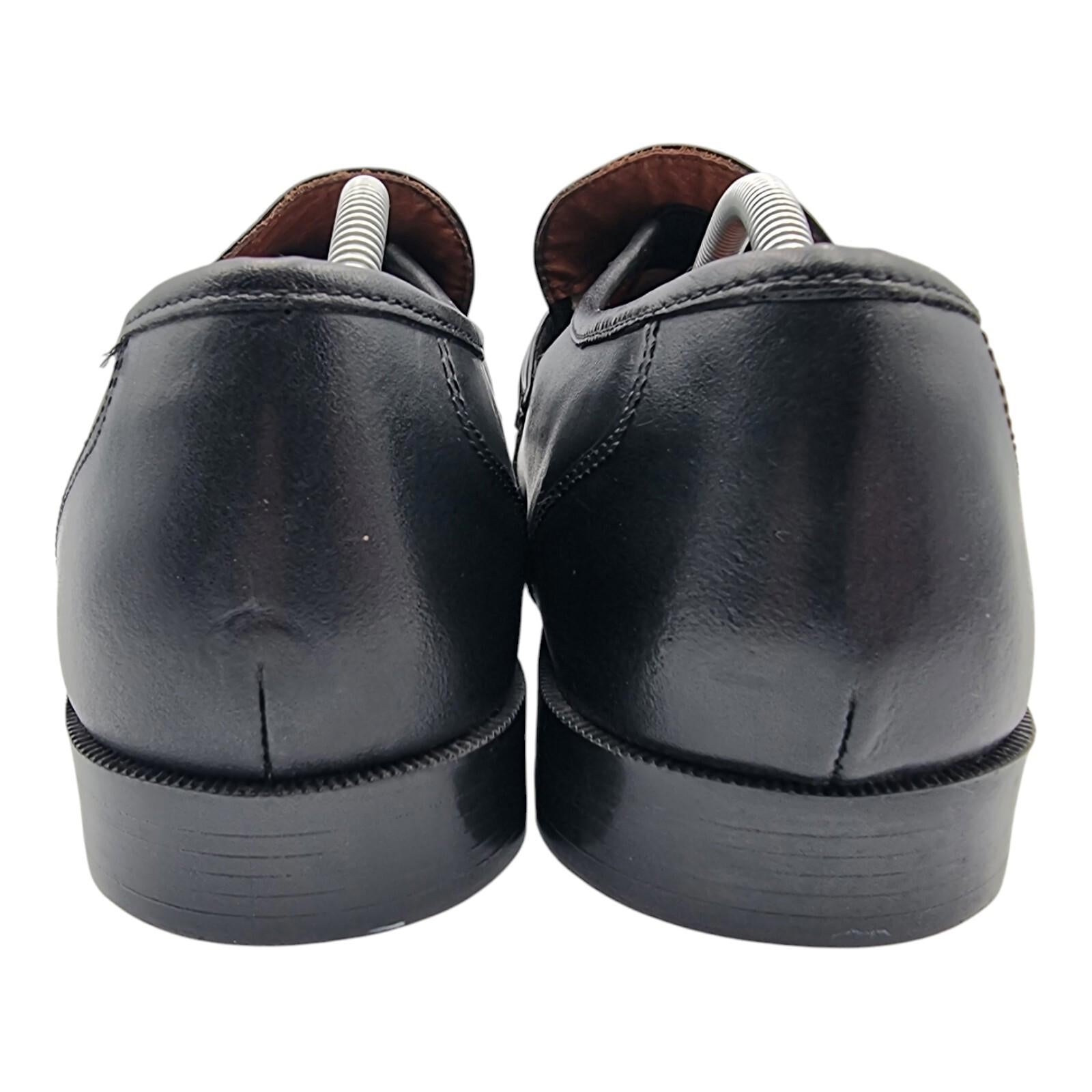 George Black Shoes Faux Leather Slip On Loafers Wide Fit Men's UK Size 6