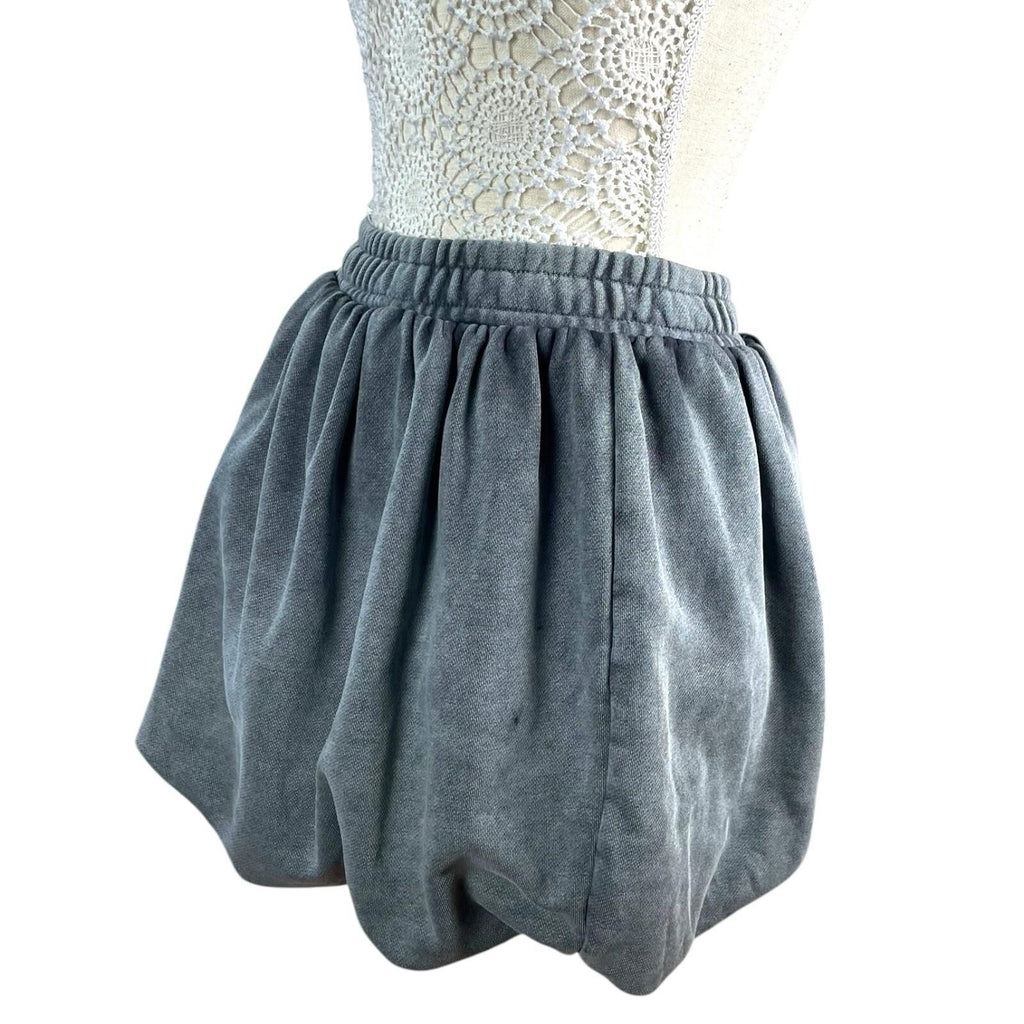 Manor Grey Bubble Hem Jersey Mini Skirt High Waist Women’s UK Size S