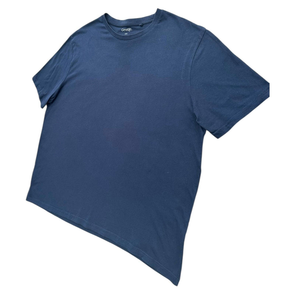 George T-Shirt Men's UK Size 2XL Blue Short Sleeve Crew Neck 100% Cotton