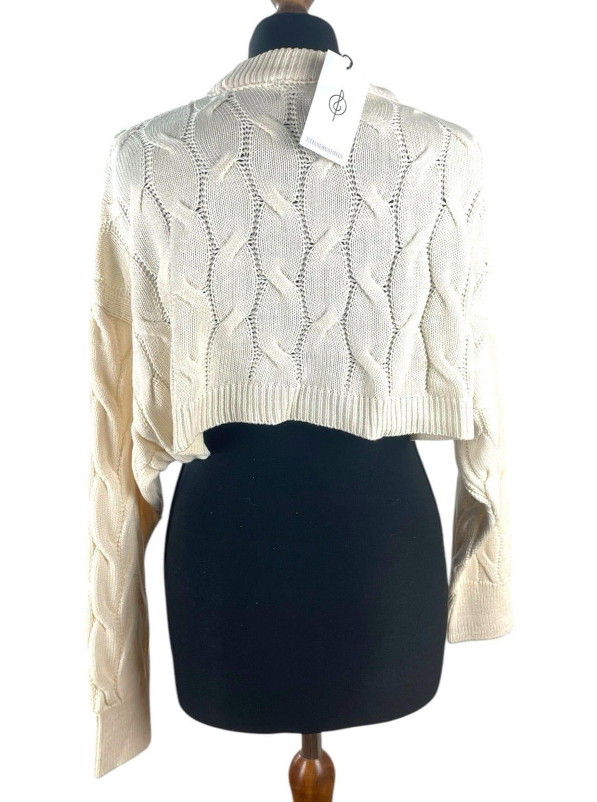 Stradivarius Cream Cropped Jumper Aaron Knit Women’s UK Size XS