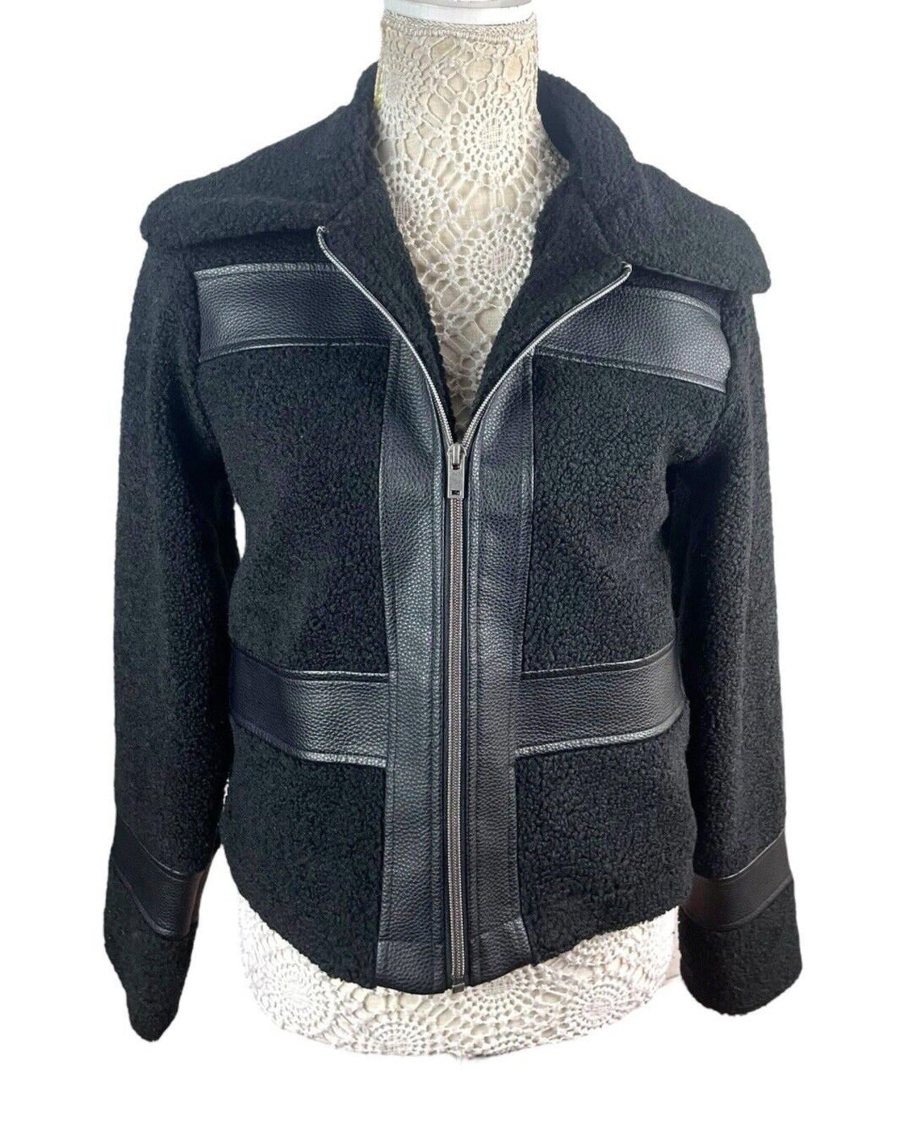 Paraphrase Black Teddy Fleece Jacket Women’s UK Size 10