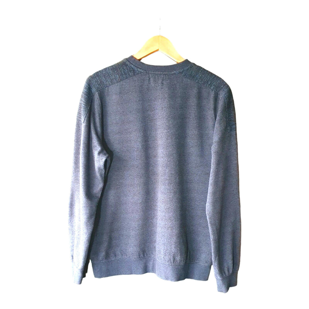 New Look Jumper Crew Neck Sweatshirt Grey Stripe Men's UK Size M