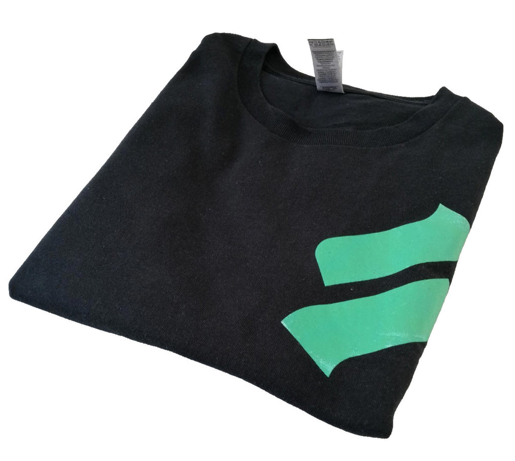 Front Commun Graphic Print T-Shirt Men's Size S Black Crew Neck 100% Cotton