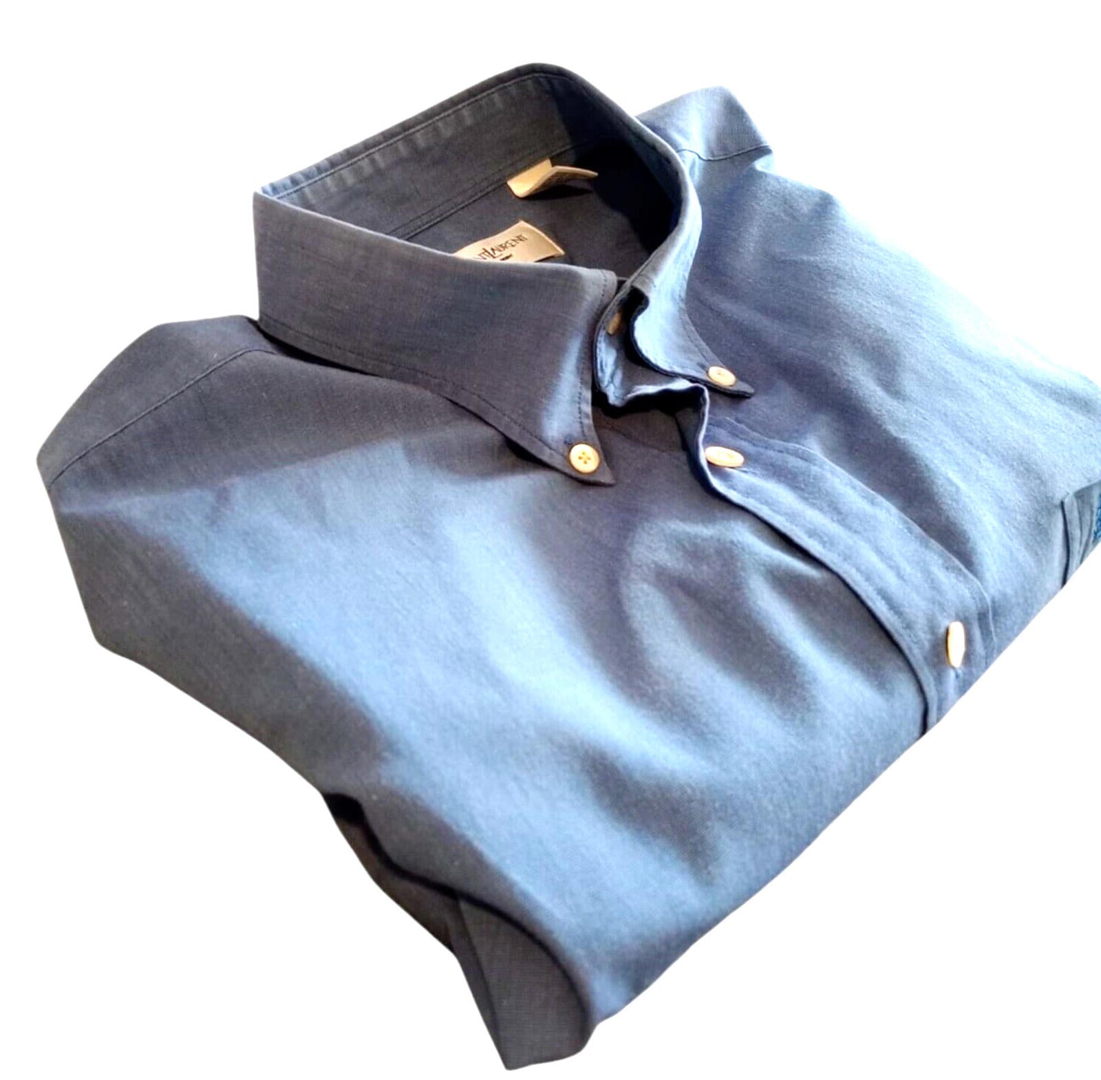 YvesSaintLaurent Blue Shirt Long Sleeve Men's UK Size XL 46" Chest 16" Collar