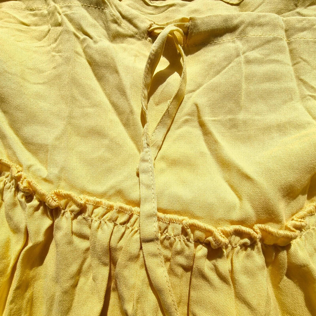 Yellow Tiered Gypsy Skirt Midaxi Women’s UK Size 18