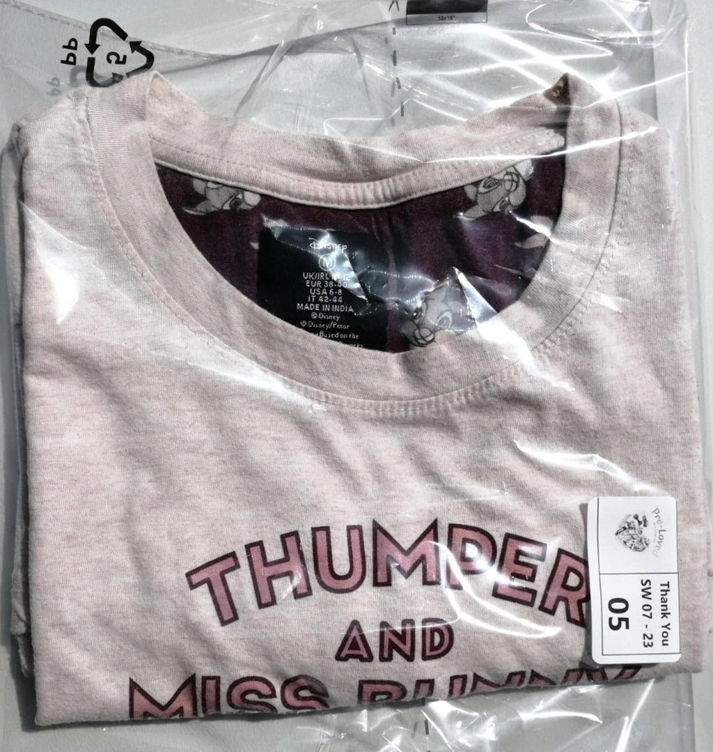 Official Disney Thumper & Miss Bunny Pink Graphic T-Shirt Women's Size M/10-12