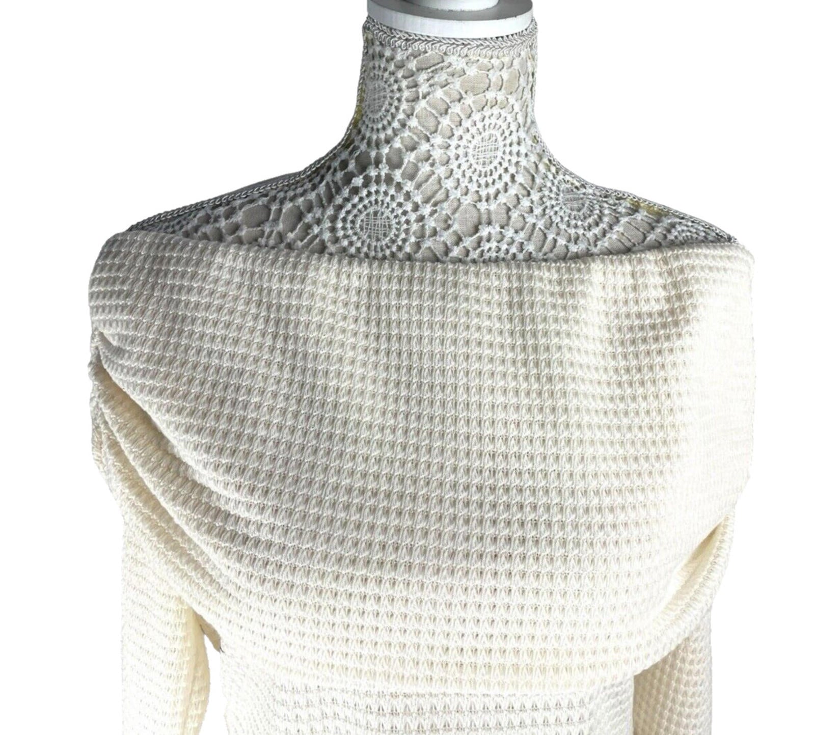 Pretty Little Thing Crop Top Cream Off Shoulder Textured Women’s UK Size 16