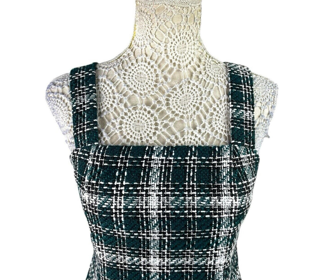 New Look Green Check Pinafore Dress Midi PETITE Women’s UK Size 8